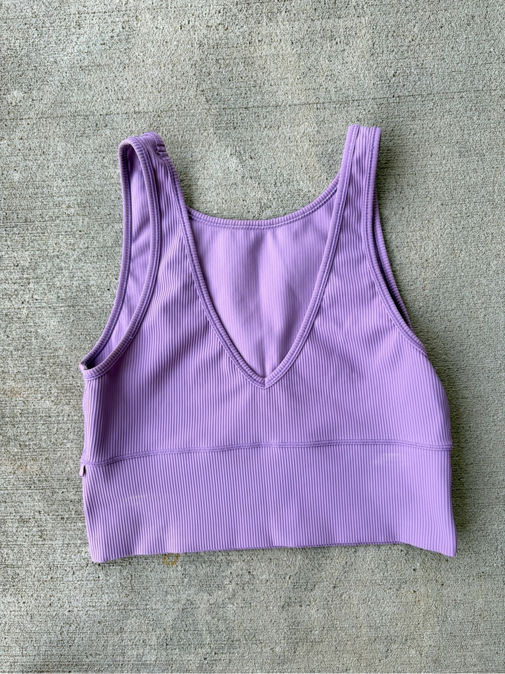 Lululemon Power Pivot lilac purple athletic tank top sports bra ribbed top